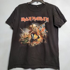 IRON MAIDEN The Trooper Graphic T-Shirt Eddie British Flag Rock Band Mens MD